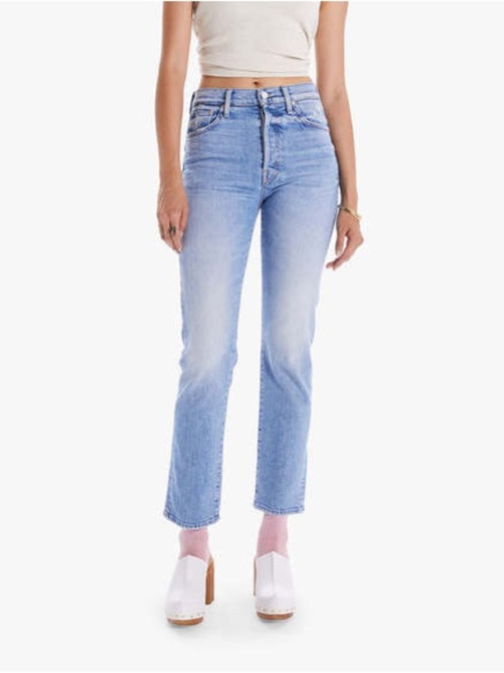Mother High Waisted Hiker Hover Jeans Slay It With Flowers Sz 30